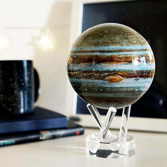 MOVA Jupiter Globe 4.5” – Solar-Powered Rotating Planet Display for Desk or Shelf