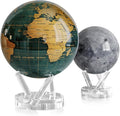 MOVA Green and Gold + Moon Globe Bundle – 8.5" & 4.5" Solar-Powered Rotating Globes