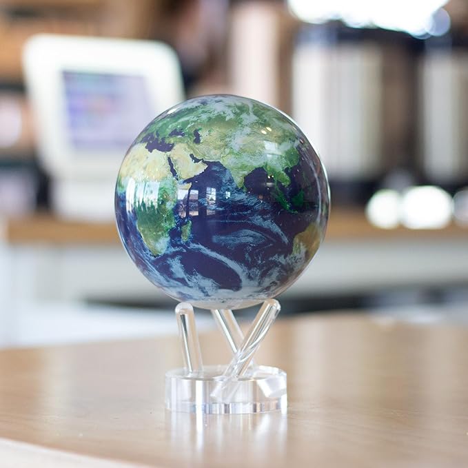 MOVA Globe Earth with Clouds – 6” Self-Rotating Globe Powered by Light
